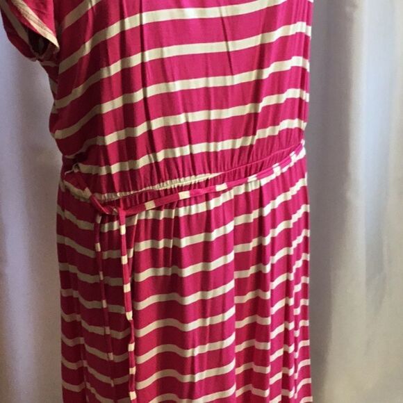 NWOT Lightweight pink & cream striped dress with belt in PXL any SILVERWEAR - Picture 6 of 13